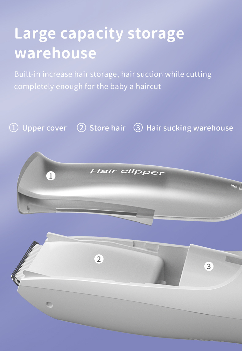 Newborn haircut. Automatic hair suction