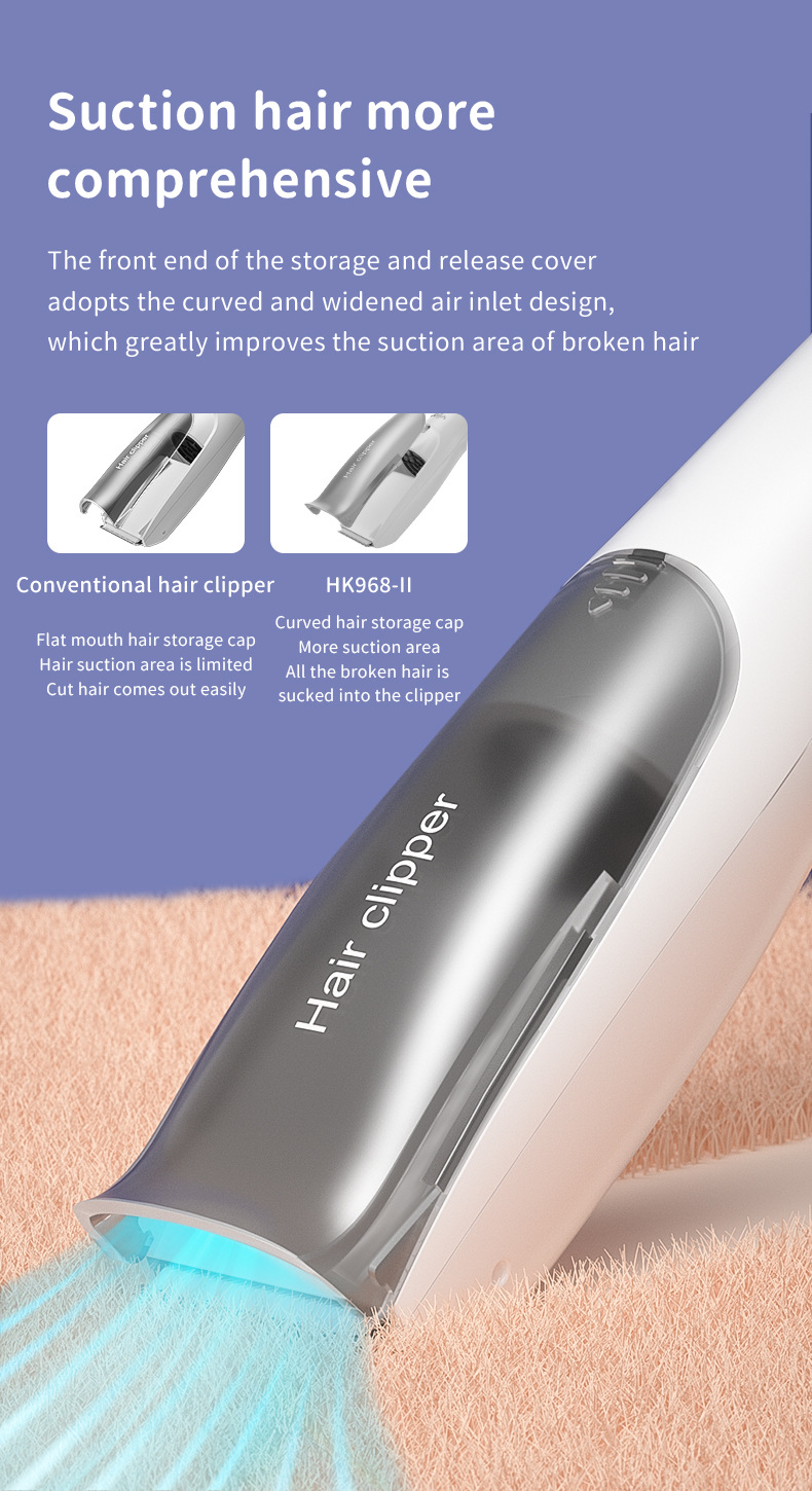Newborn haircut. Automatic hair suction