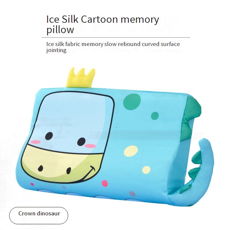 Ergonomic ice silk memory foam pillow for infants and toddlers
