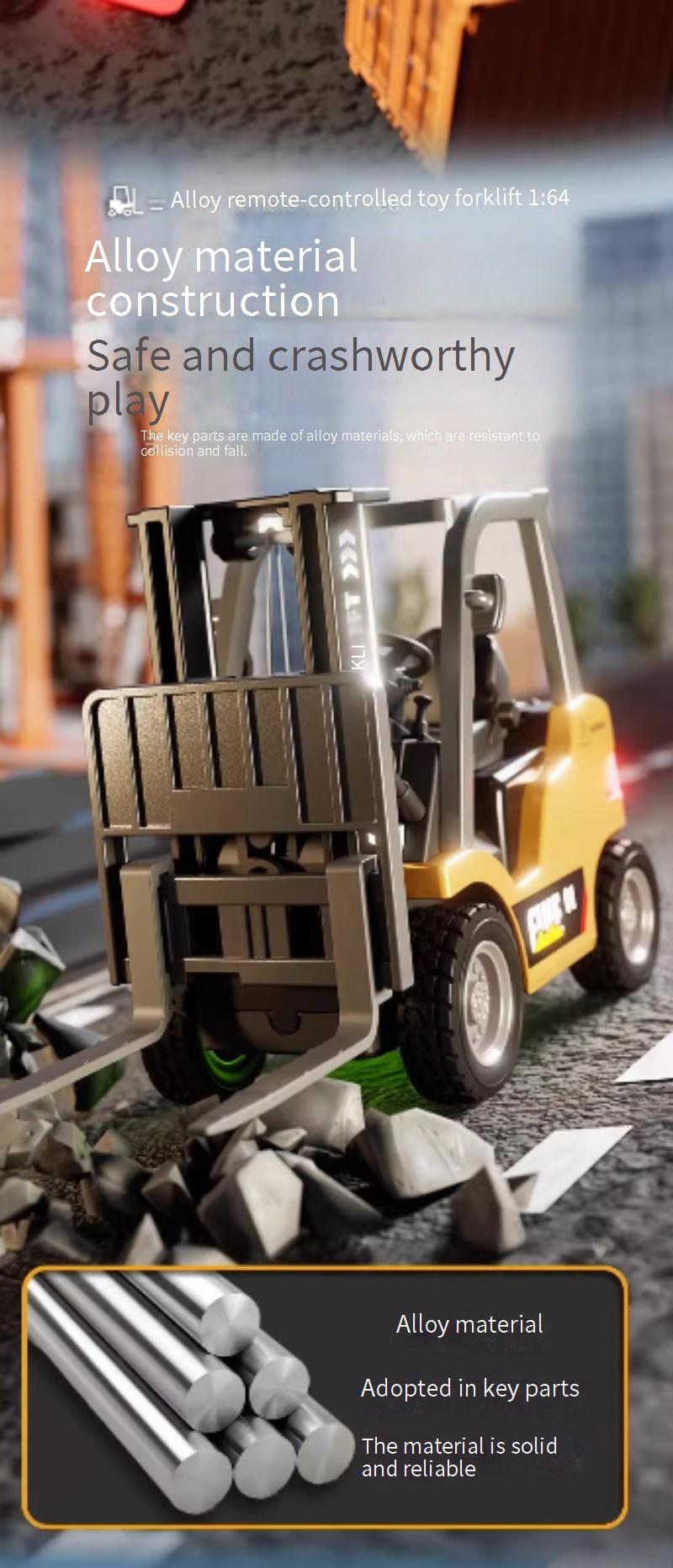 Mini Desktop Alloy Remote-Controlled Forklift