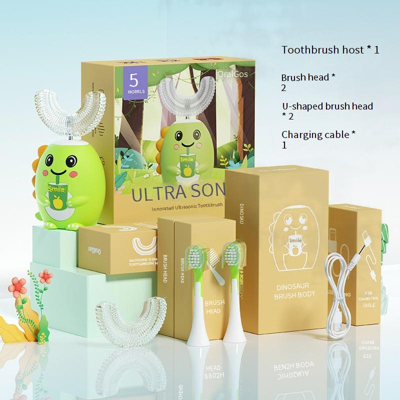 U-shaped electric toothbrush for children, rechargeable, suitable for 2-6-12 year old babies/kids