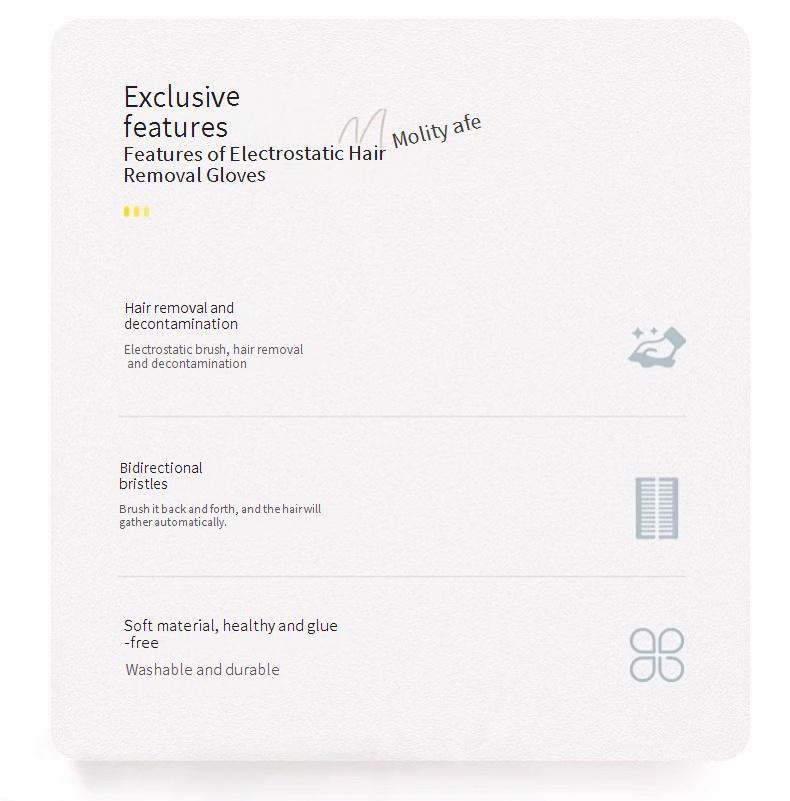 Pet static electricity hair removal gloves, cat hair cleaner