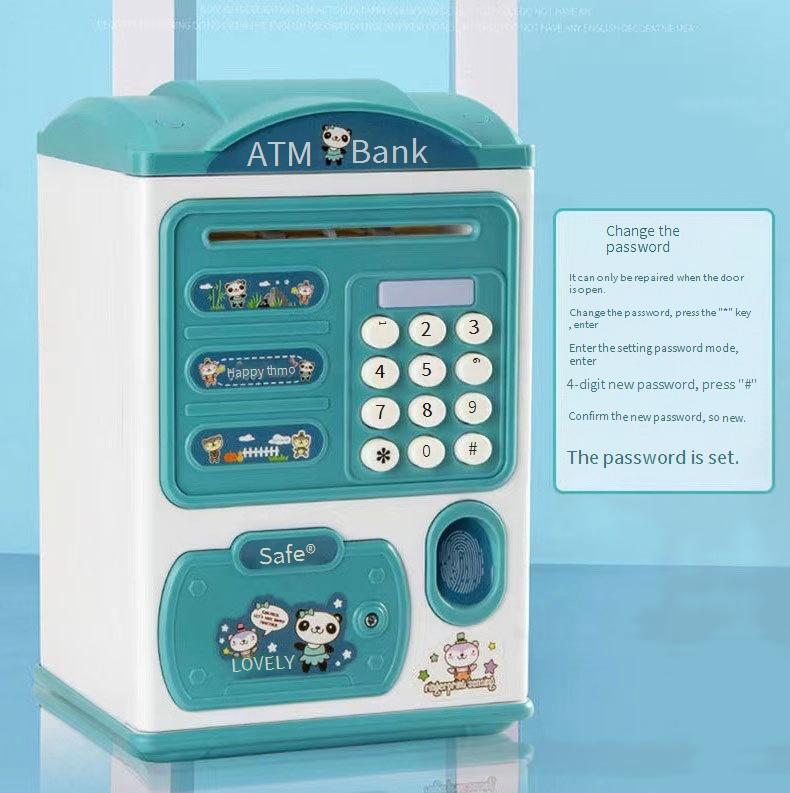 Children's large-capacity simulated intelligent money-saving machine/piggy bank with password lock