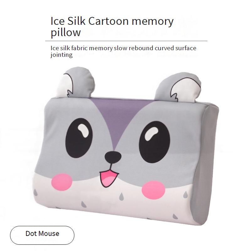 Ergonomic ice silk memory foam pillow for infants and toddlers