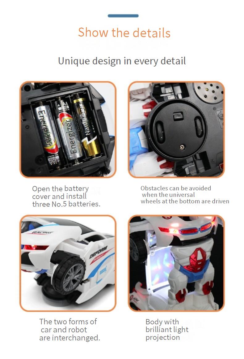 Transforming Rotating Robot Children's Toy Sound and Light Car