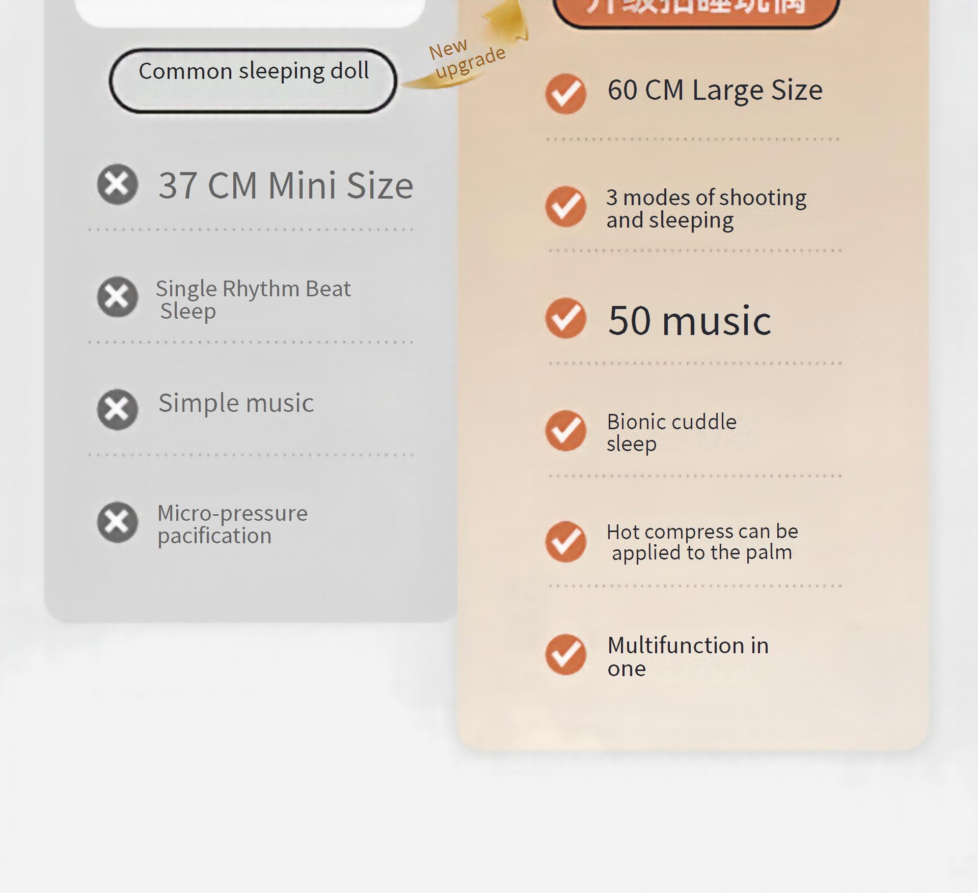 Baby Soothing Palm Hugging Sleep Patting Coaxing Artifact Baby Anti-Jump Sleeping Patting Buttocks Soothing Doll Pillow