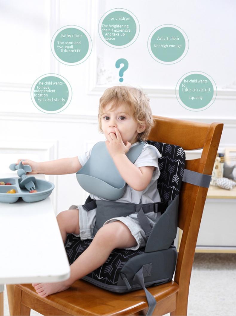 Portable folding child seat booster cushion, baby high chair booster seat cushion