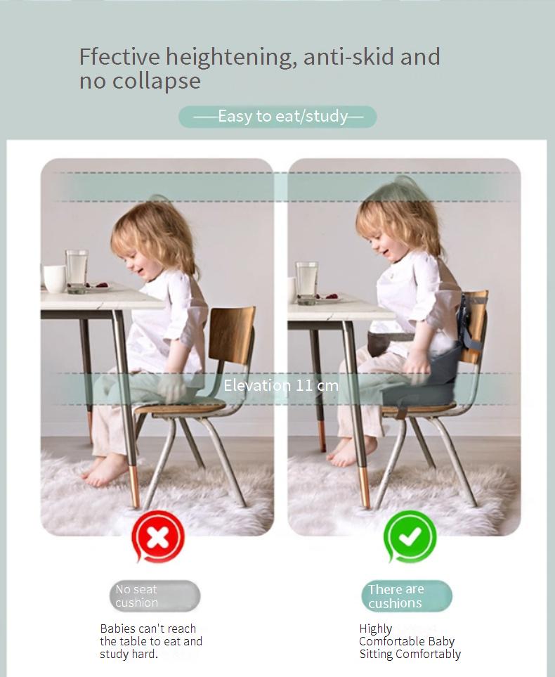 Portable folding child seat booster cushion, baby high chair booster seat cushion