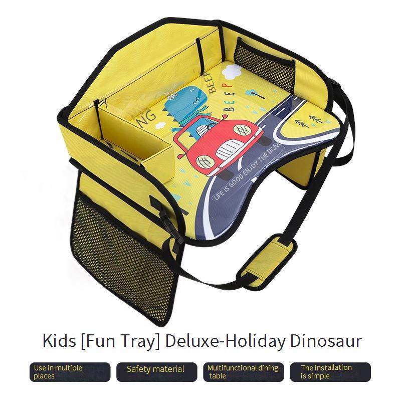 Children's soothing toy tray, car back seat baby entertainment tool, cartoon car folding table