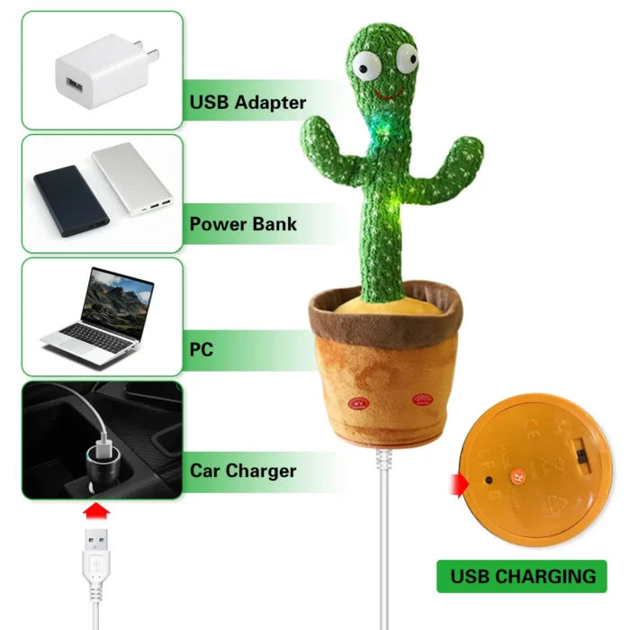 Interactive Dancing Cactus Plush Toy