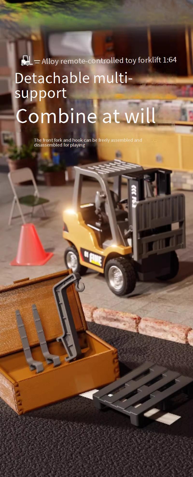 Mini Desktop Alloy Remote-Controlled Forklift