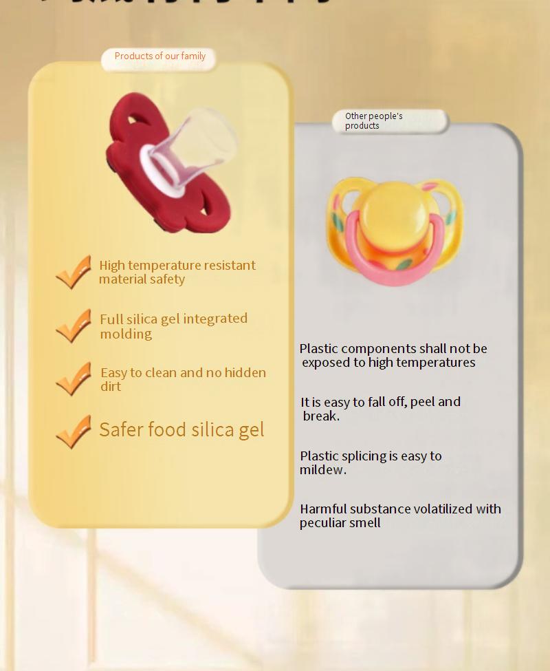 New lip-shaped silicone pacifier, all-silicone pacifier with lip design