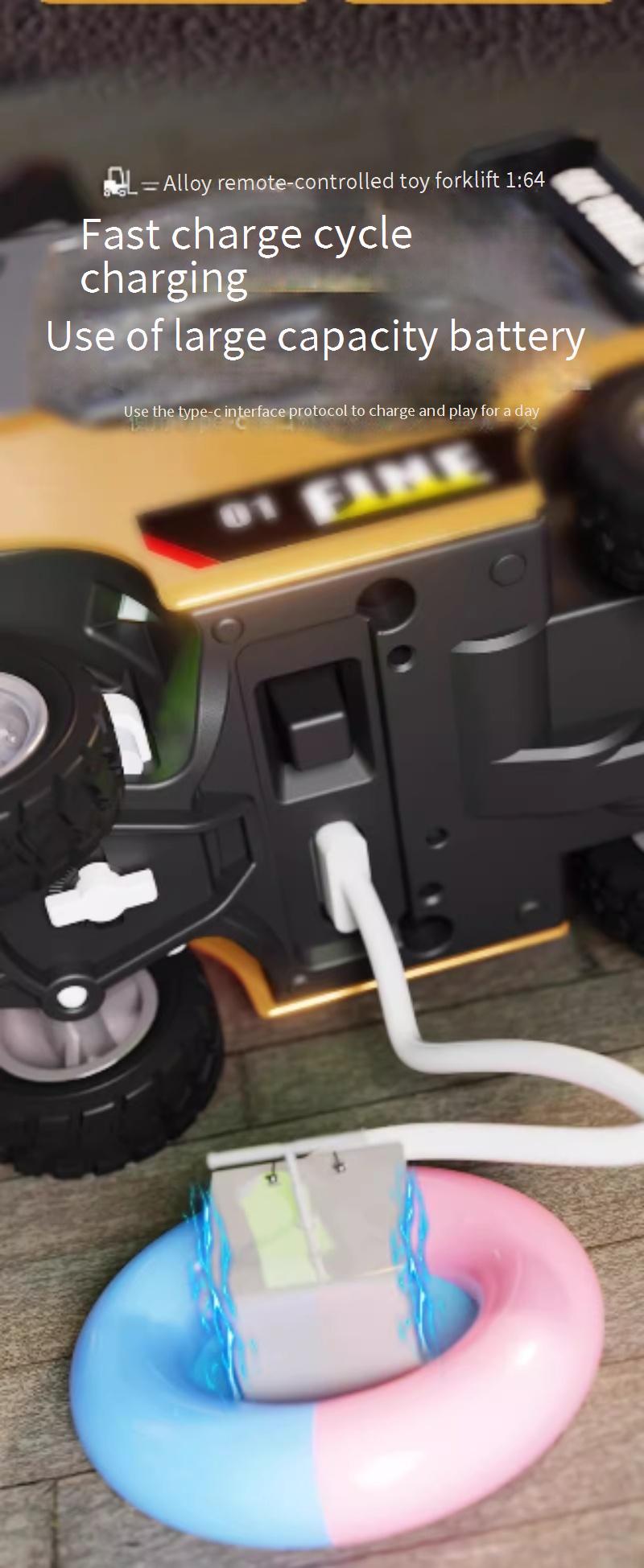 Mini Desktop Alloy Remote-Controlled Forklift