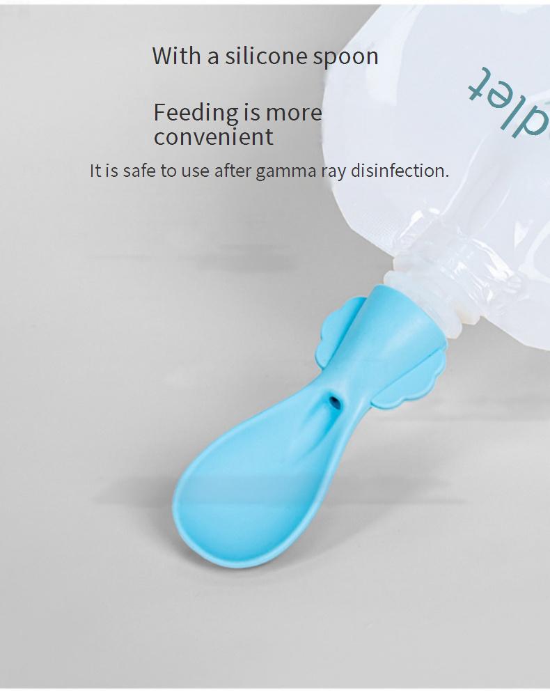 Silicone Baby Feeding Puree Spoon Suction Bag Spoon Head Replacement Spoon for Fruit and Vegetable Puree Bags