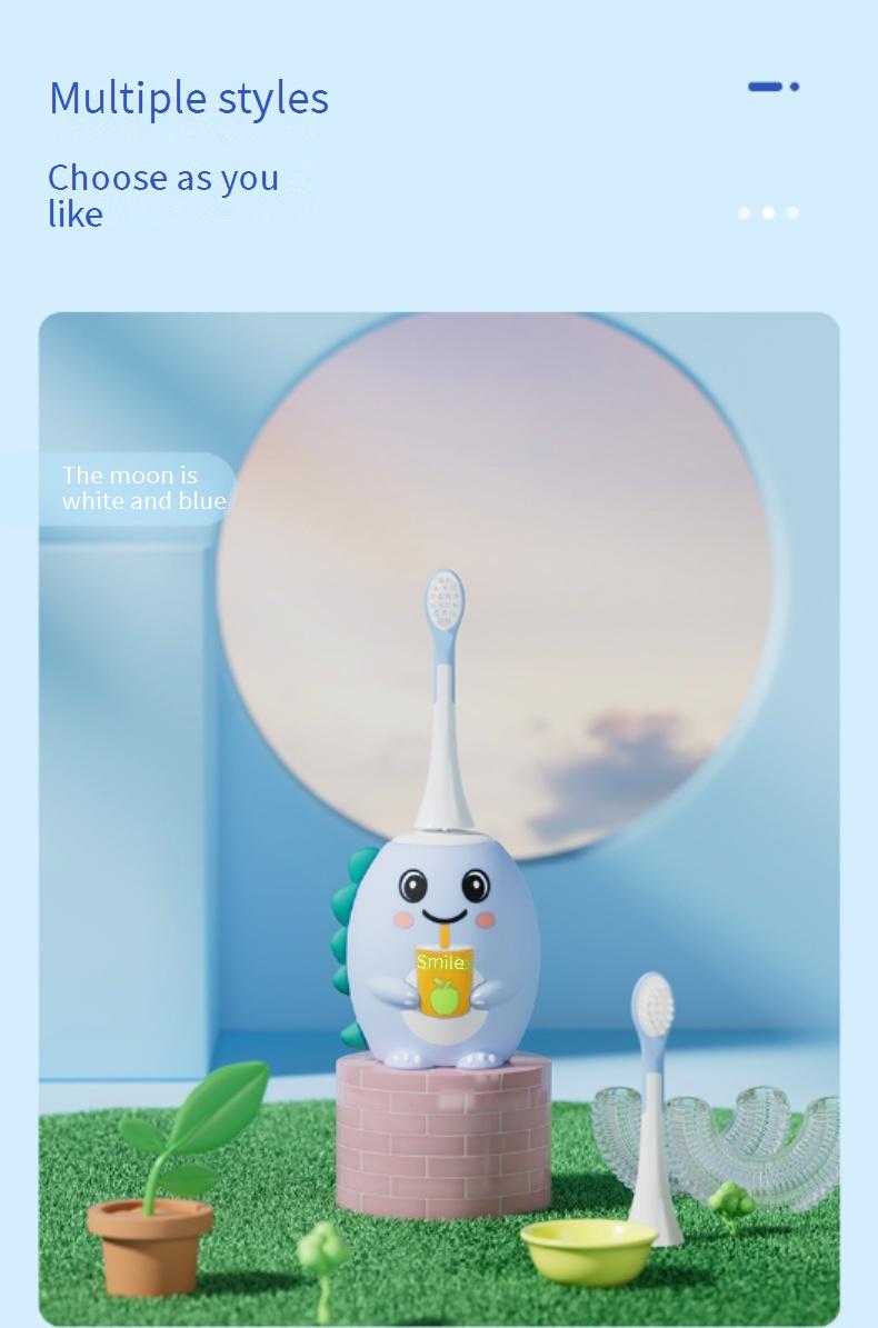 U-shaped electric toothbrush for children, rechargeable, suitable for 2-6-12 year old babies/kids
