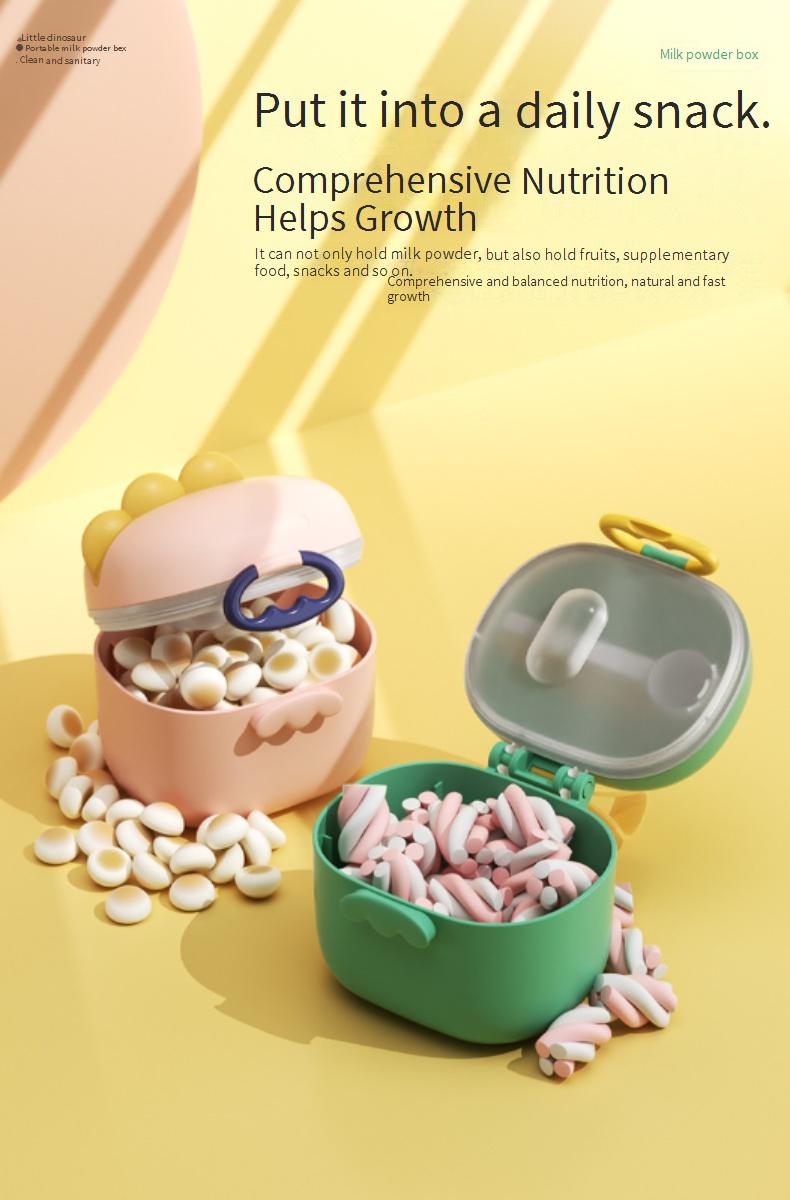 Baby formula container, moisture-proof, large capacity storage jar with divided compartments