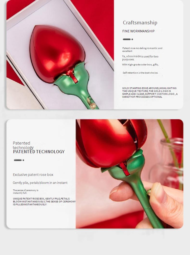 Rose gift box automatic jewelry box, Valentine's Day gift, ring and pendant jewelry box