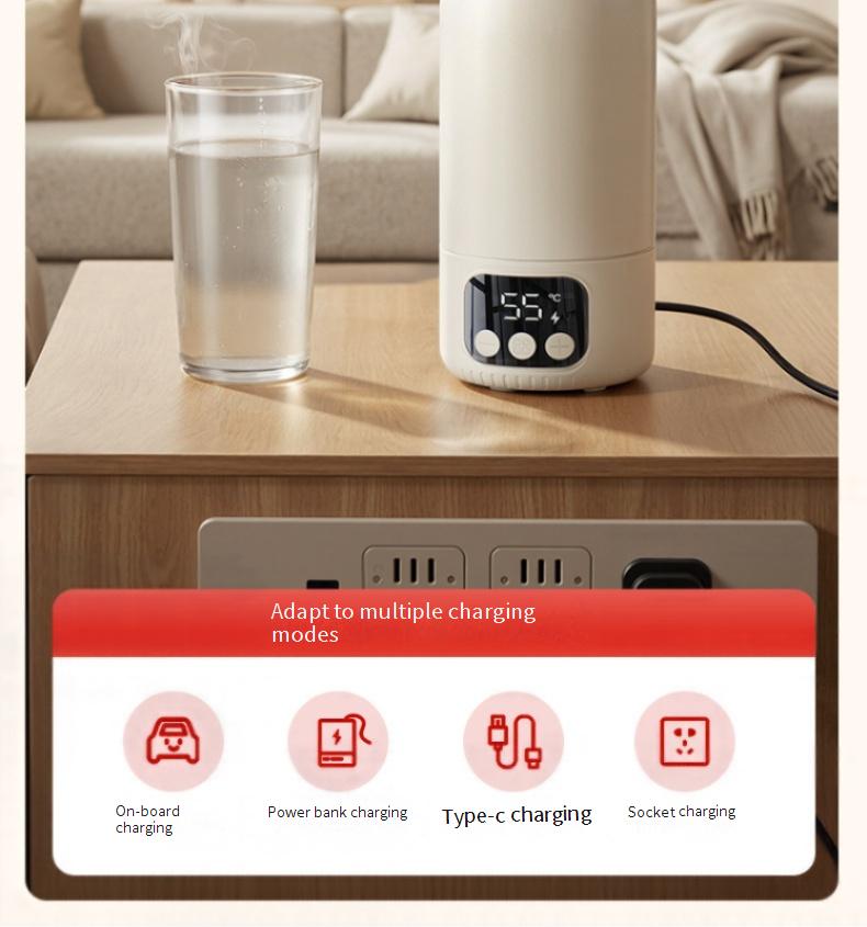Portable Baby Bottle Warmer for Home and Travel - Fast Heating Milk and Water - Long Battery Life & Fast