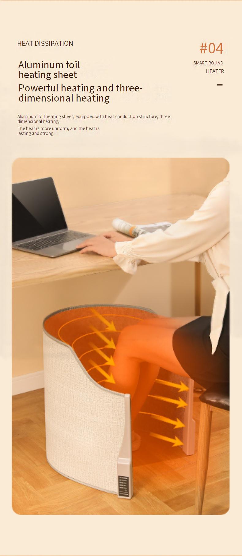 Foldable and portable electric heater with overheat and tip-over protection and a timer function