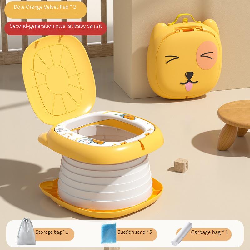 Children's Car-Mounted Folding Toilet Outdoor Camping Emergency Gadget Travel Portable Potty for Kids