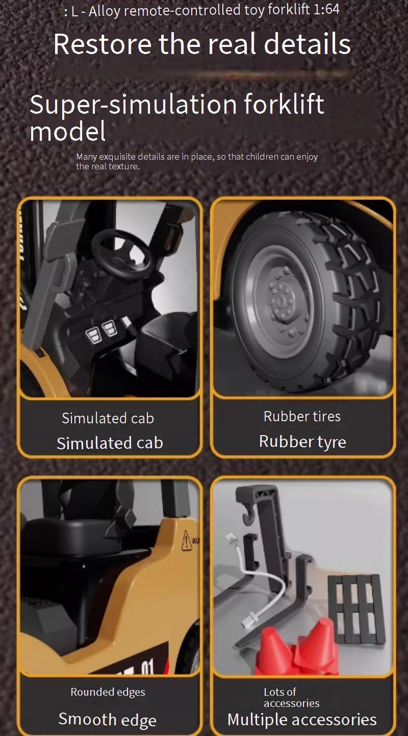 Mini Desktop Alloy Remote-Controlled Forklift