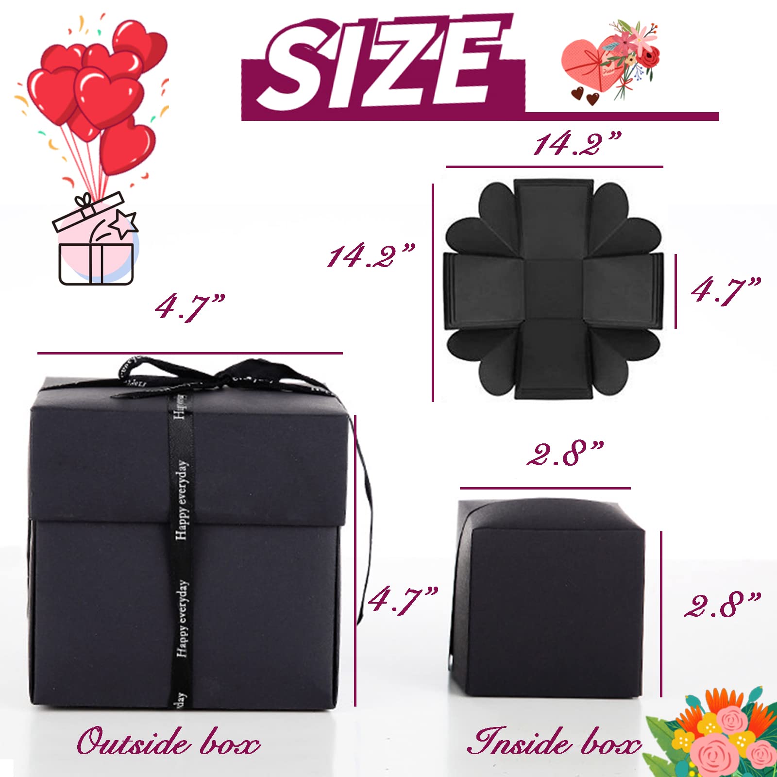 Quadrilateral Surprise Explosion Box Children's Multi-Layer Gift Box Set