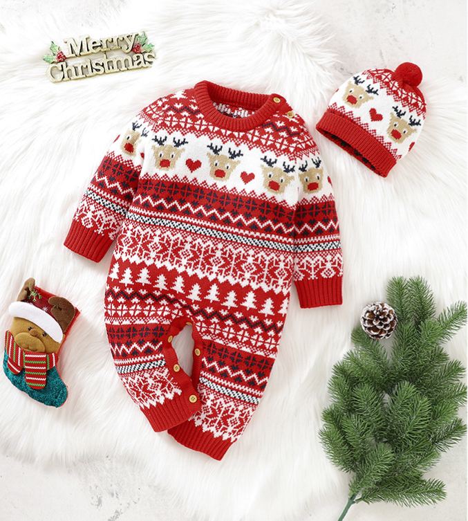 Christmas Reindeer Onesie Crawling SuitSet