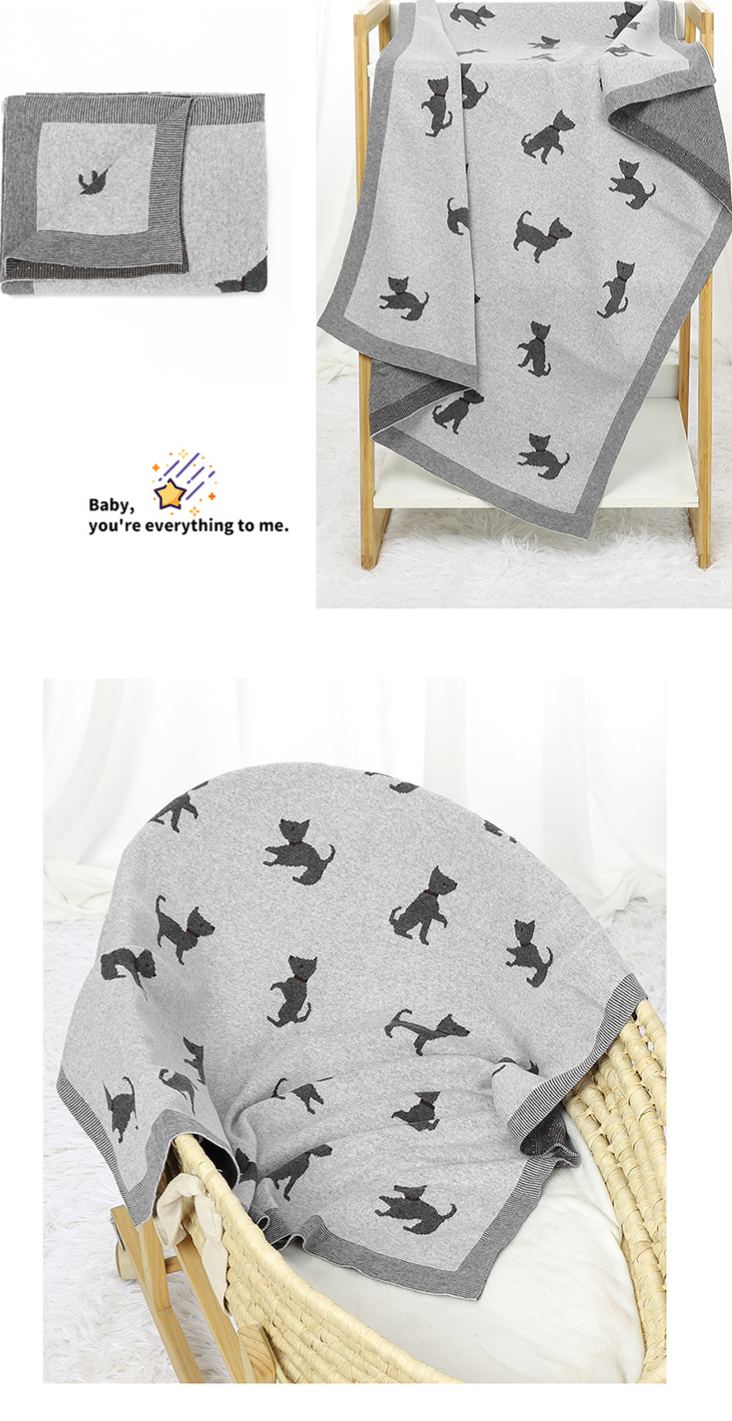 Puppy Jacquard Baby Cotton WindproofBlanket