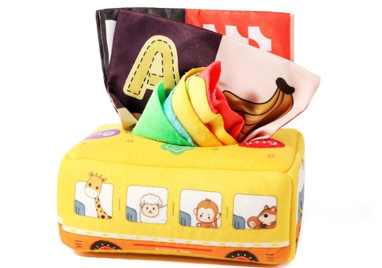 Tear-Resistant Baby Early Learning Tissue Box Cloth Book