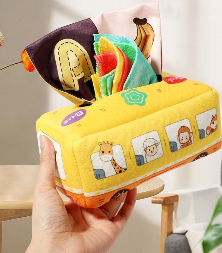 Tear-Resistant Baby Early Learning Tissue Box Cloth Book