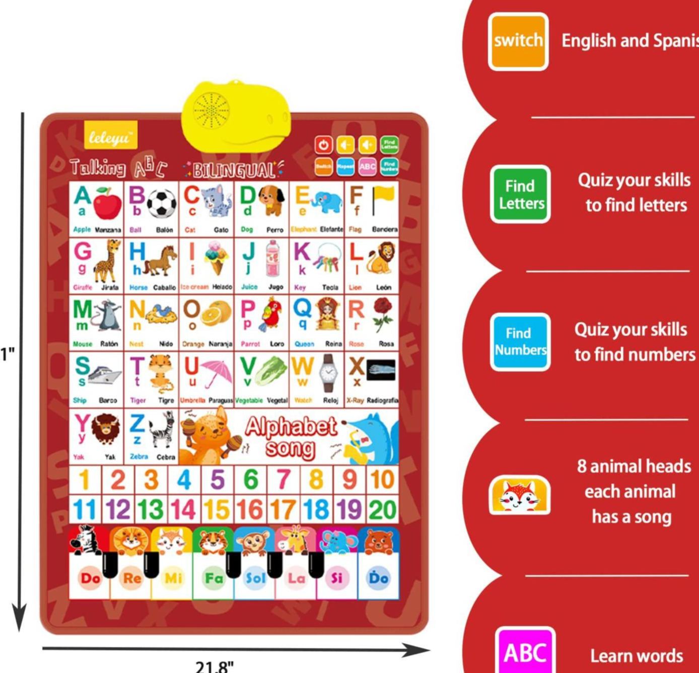 English bilingual audio wall chart