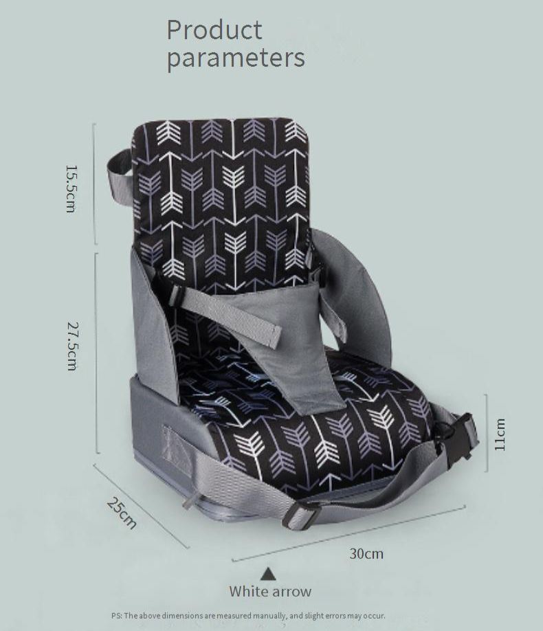 Portable folding child seat booster cushion, baby high chair booster seat cushion