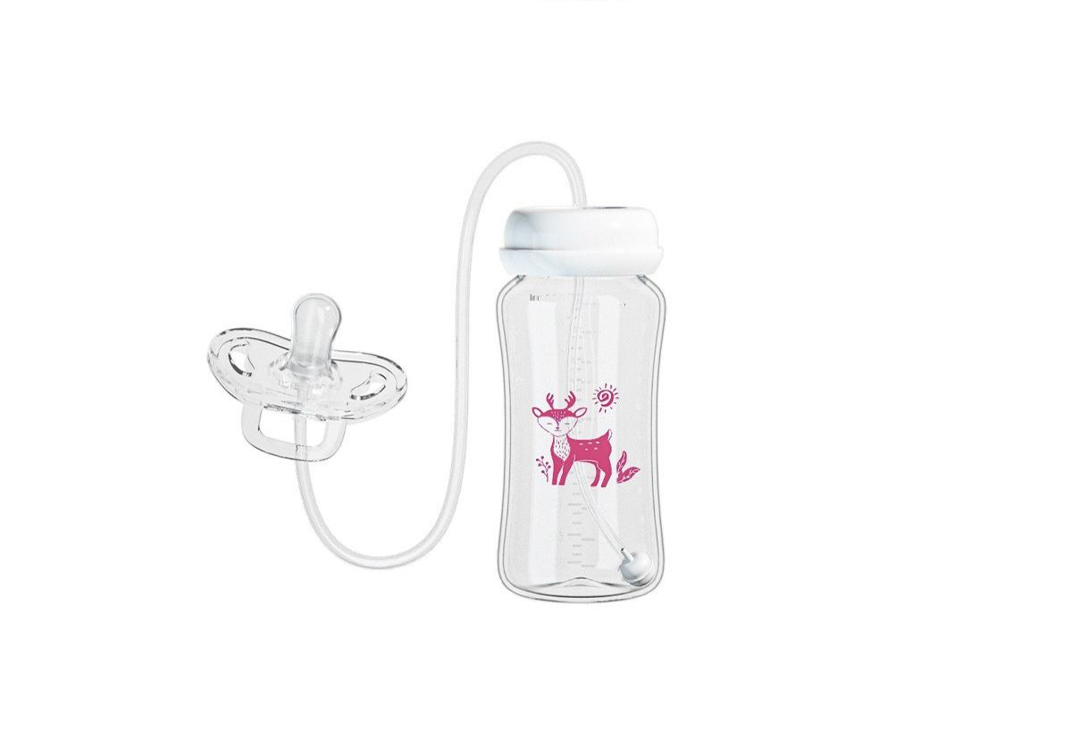 Best-selling hands-free feeding bottle, wide-mouth design, made of PP material, 300ml capacity