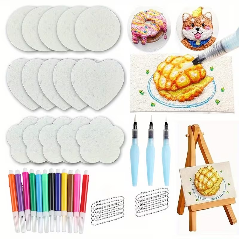 Magical fluffy paint paper DIY paintbrushes