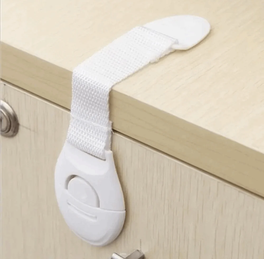 Child Safety Cabinet Locks – 10-pack adjustable adhesive latches for drawers, refrigerators, and toilets