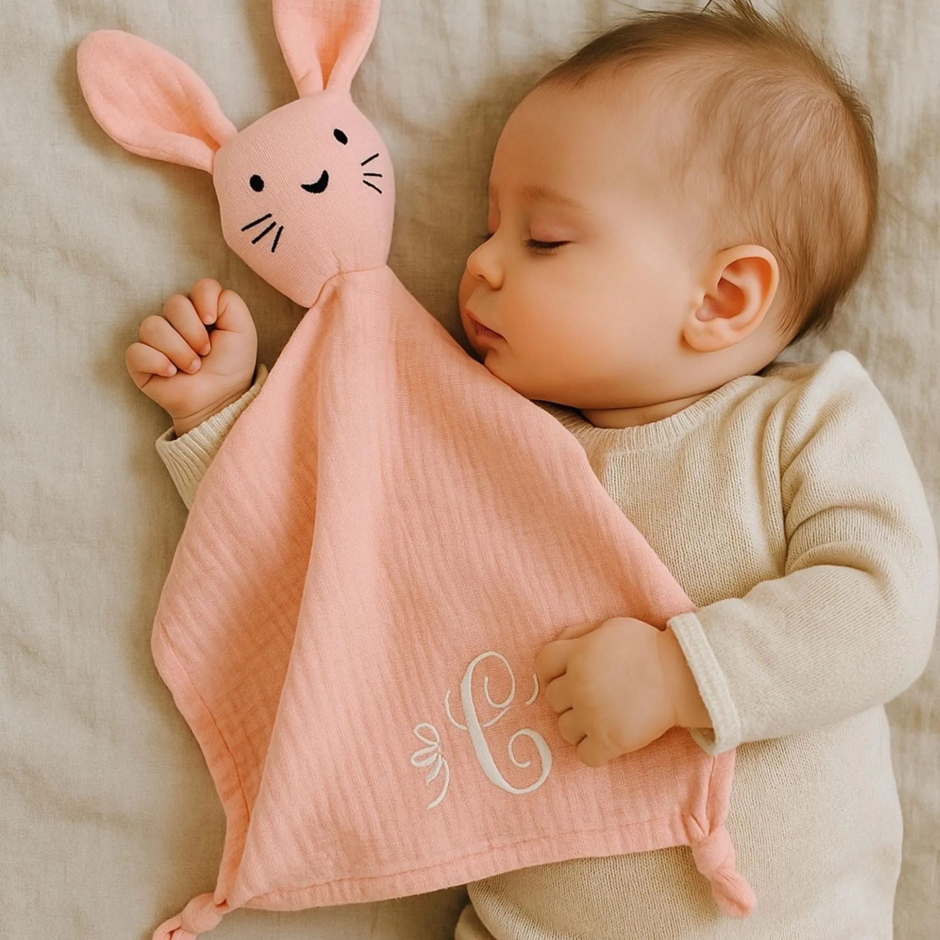 Personalized Baby Embroidery Comforter Sleep Toy