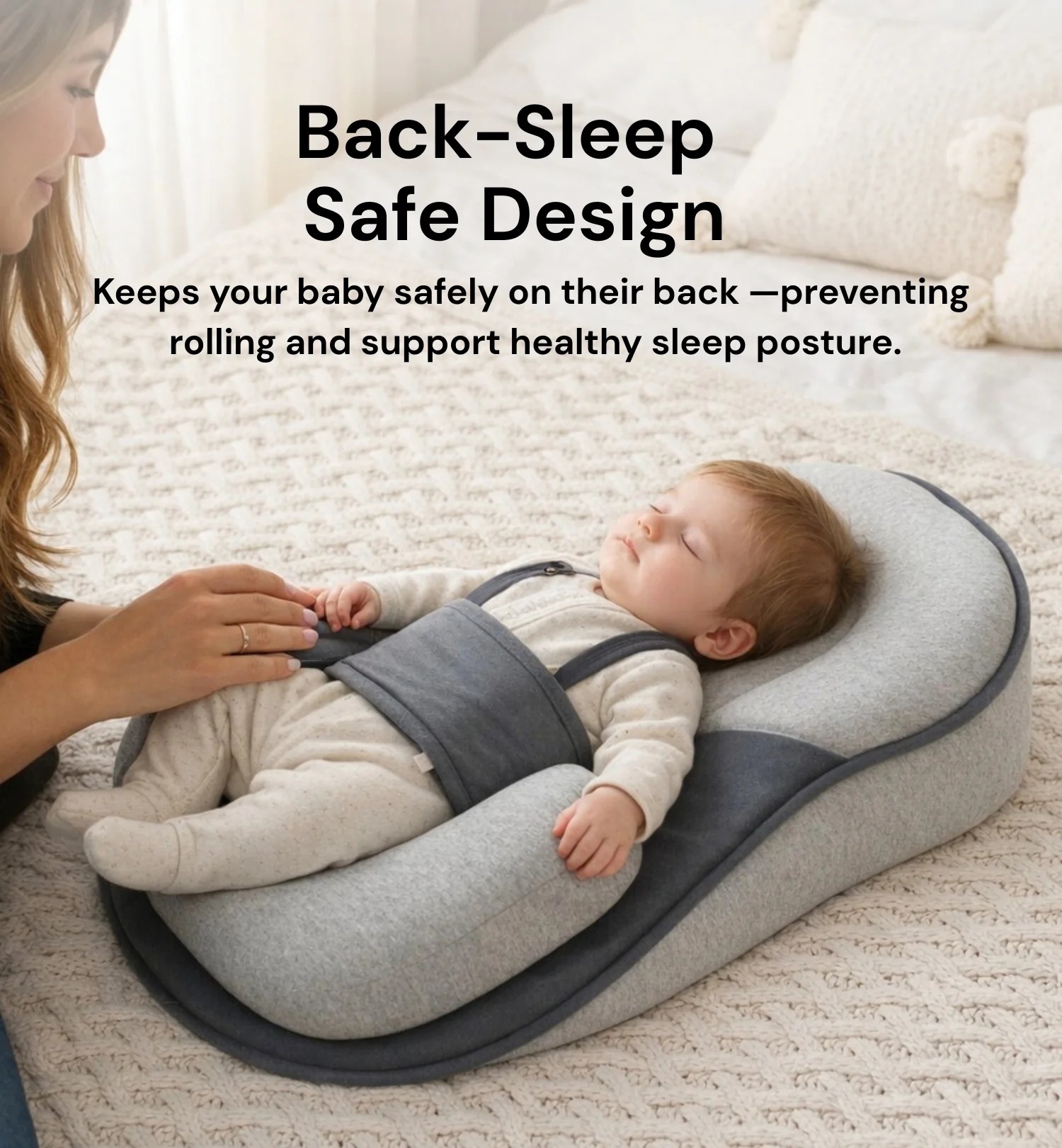 Anti-spill and anti-choking pillow for babies