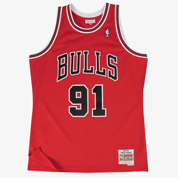 Dennis Rodman Chicago Bulls 1997-98 Red Swingman Player Jersey