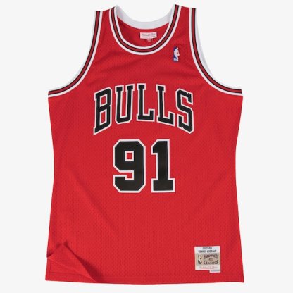 Dennis Rodman Chicago Bulls 1997-98 Red Swingman Player Jersey