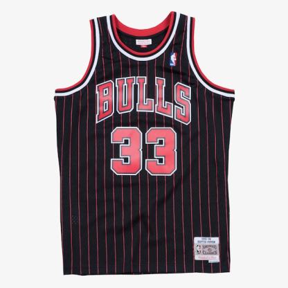 Scottie Pippen Chicago Bulls 1995-96 Black Swingman Player Jersey