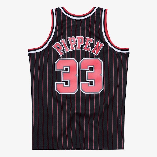 Scottie Pippen Chicago Bulls 1995-96 Black Swingman Player Jersey
