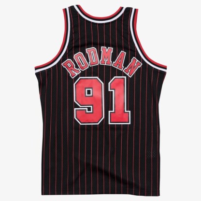 Dennis Rodman Chicago Bulls 1995-96 Black Swingman Player Jersey