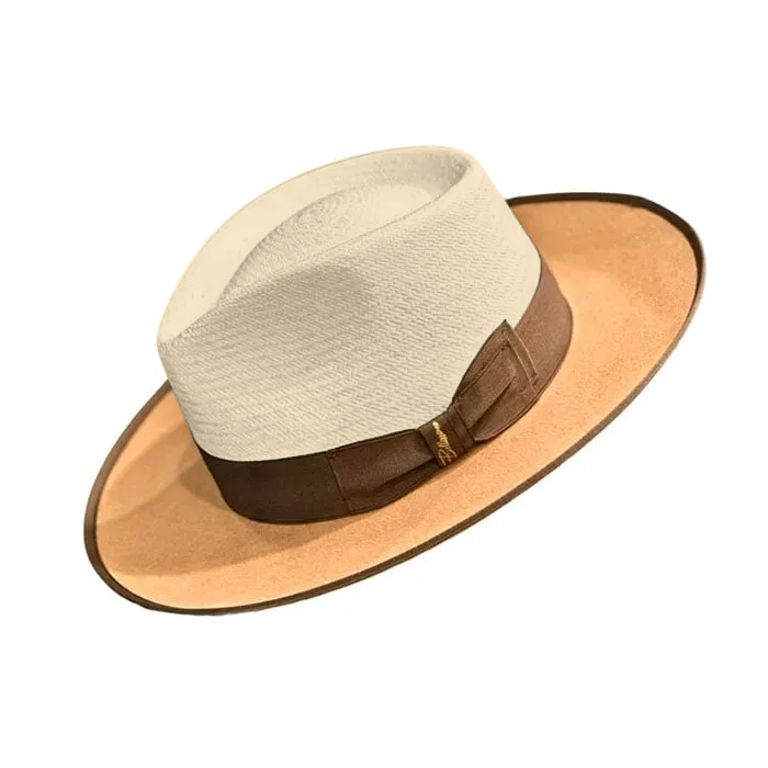 Exclusive Panama and Felt Two Tone Fox-Beige(Camel)