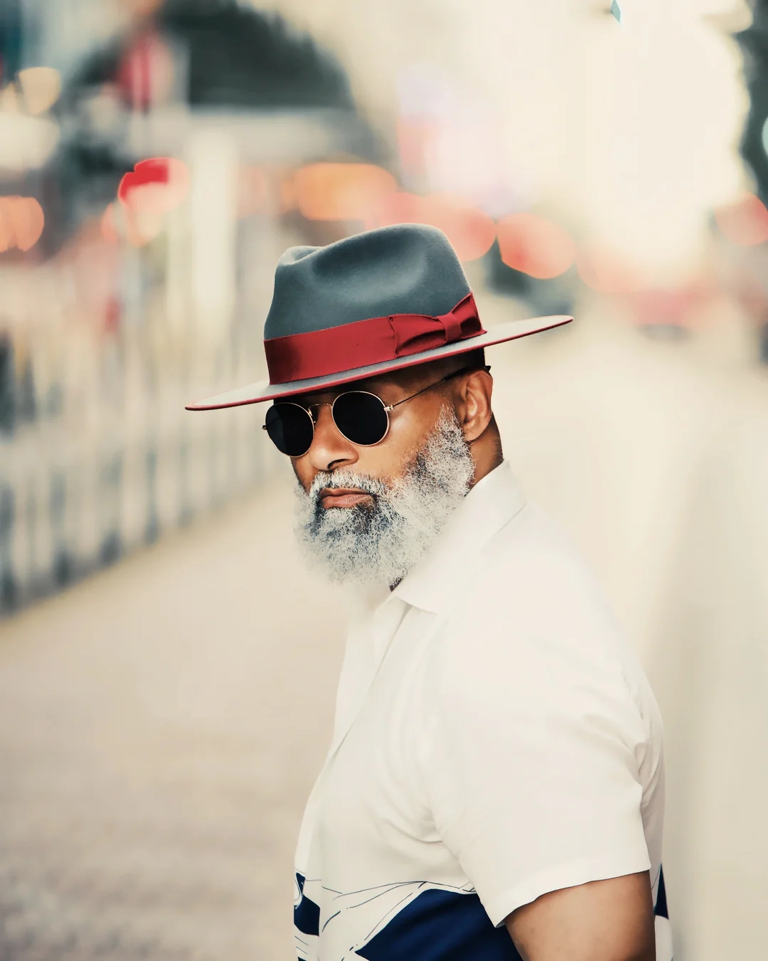 Ferguson Fedora Hat - Slate + Burgundy