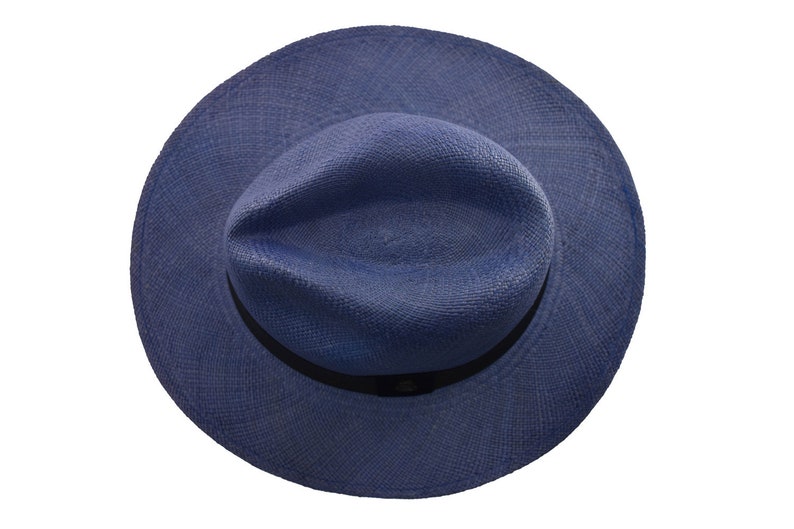 Violet Blue Classic Fedora | Genuine Panama Hat | Toquilla Straw | Handwoven in Ecuador - EA - HatBox Included