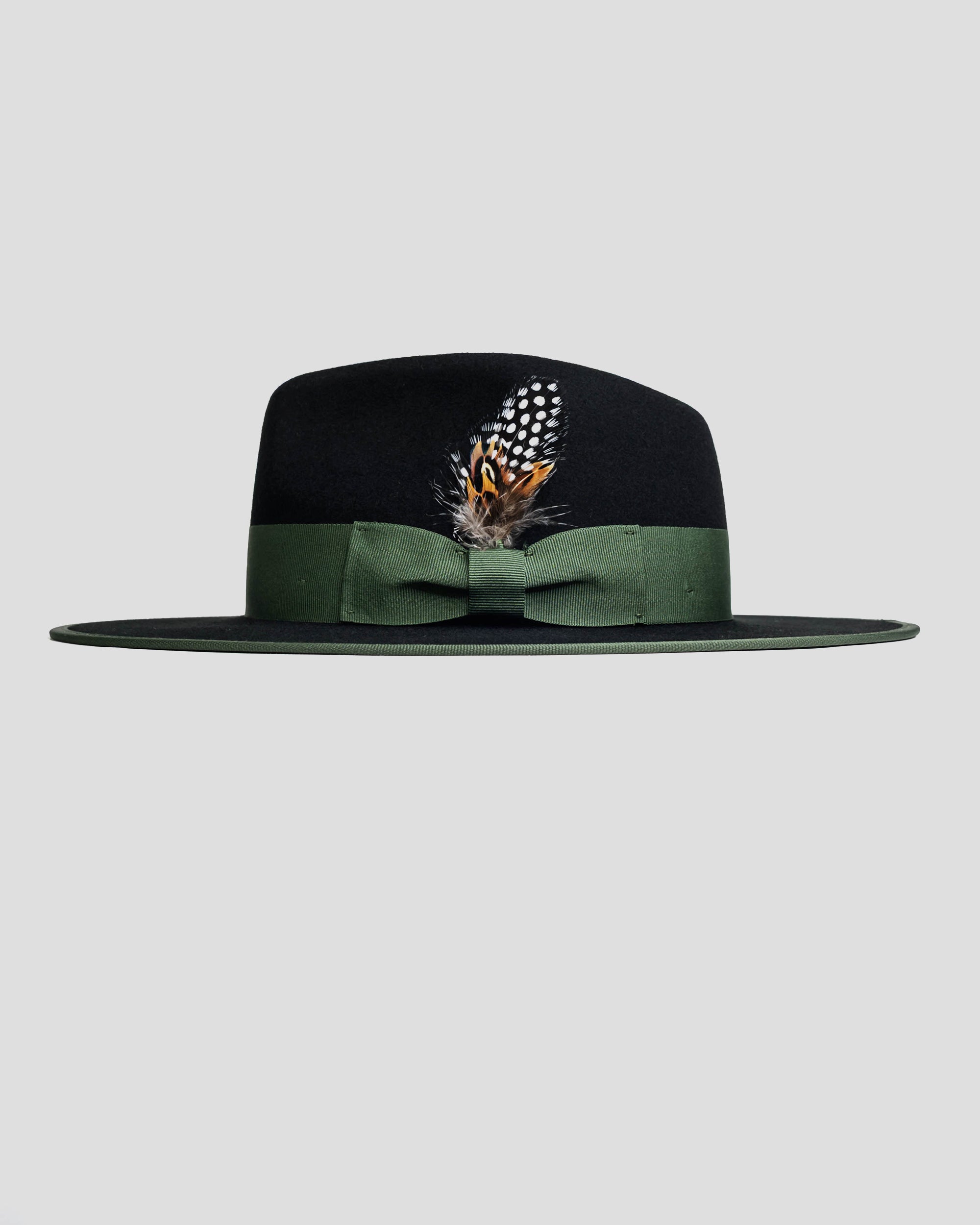 SG Ferguson Fedora Hat - Black + Green