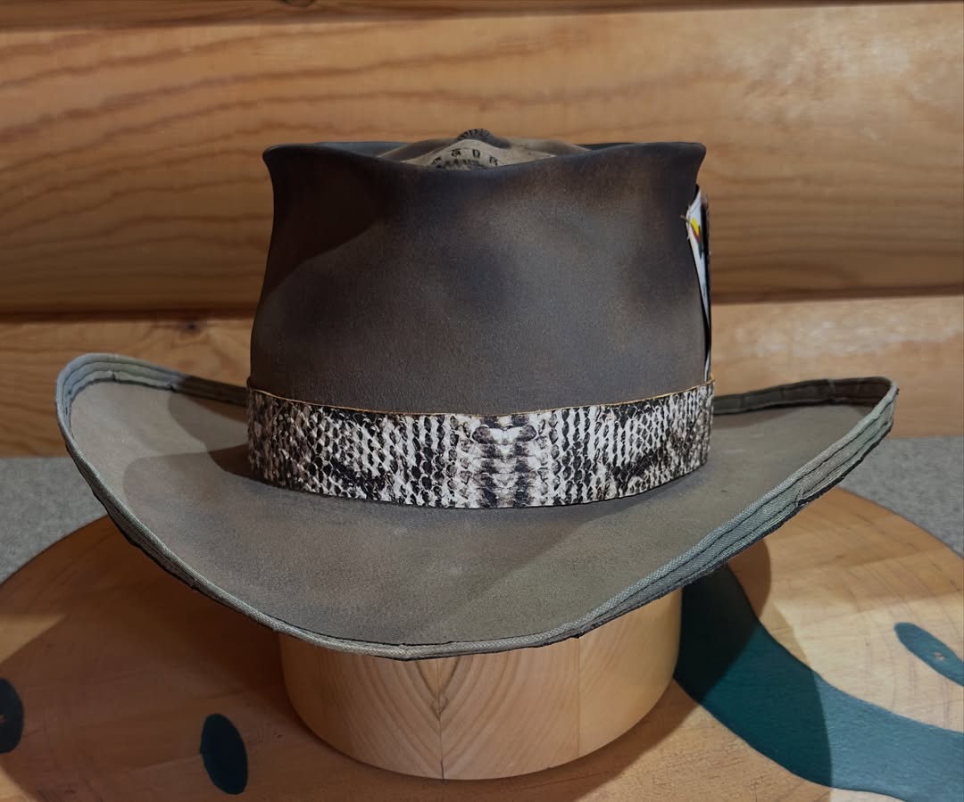 Edgy Skull Western Hat with Snakeskin Accent