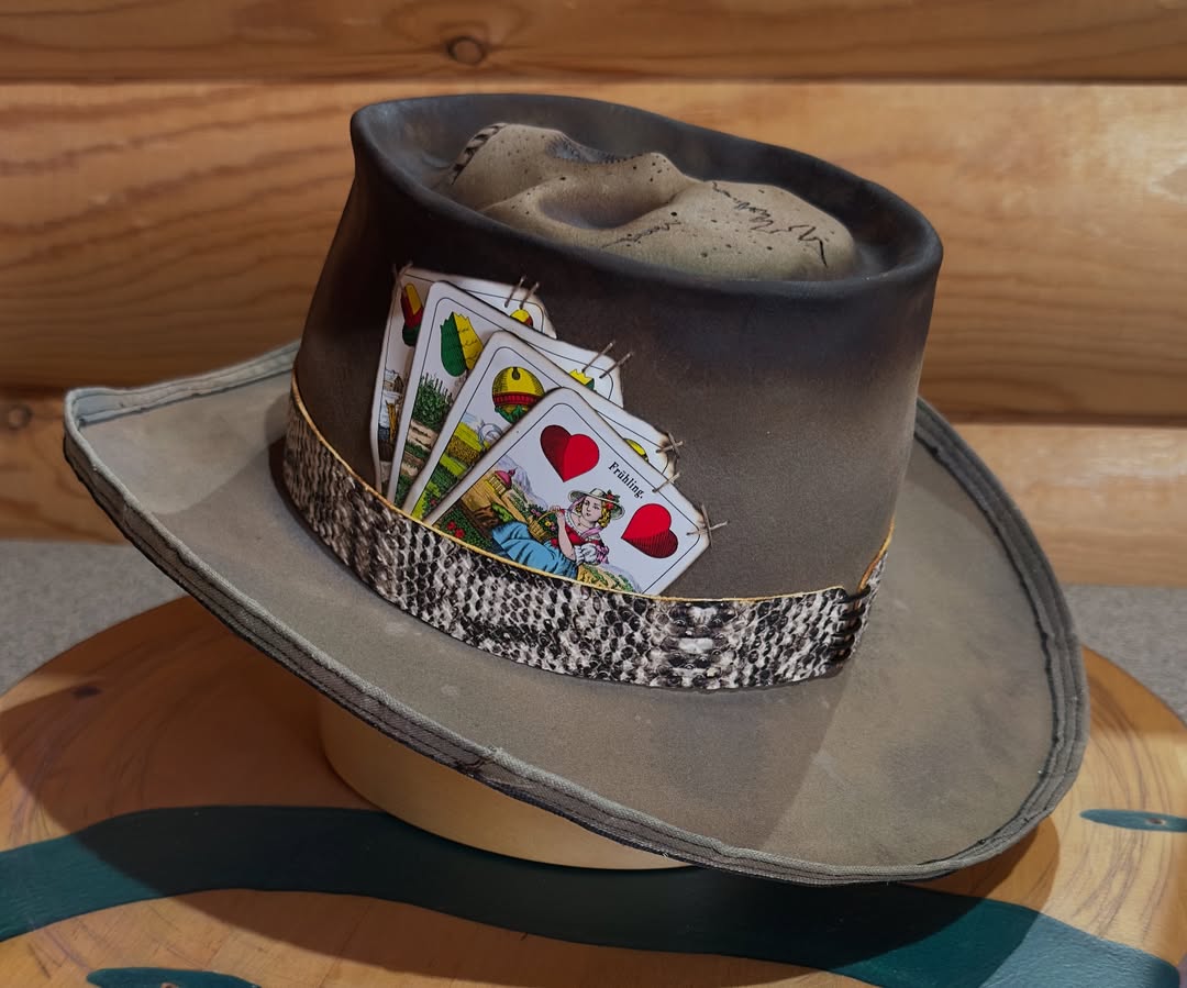 Edgy Skull Western Hat with Snakeskin Accent