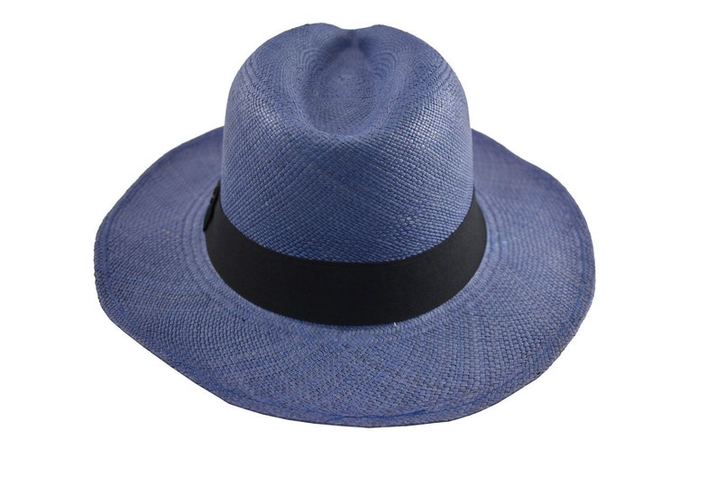 Violet Blue Classic Fedora | Genuine Panama Hat | Toquilla Straw | Handwoven in Ecuador - EA - HatBox Included