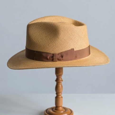 Panama Tabacco Western Fedora Buttero Grosgrain